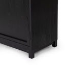 Aveline Millie Panel and Glass Door Cabinet - Drifted Matte Black