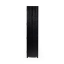 Aveline Millie Panel and Glass Door Cabinet - Drifted Matte Black