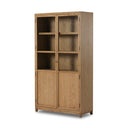 Aveline Millie Panel and Glass Door Cabinet - Drifted Oak Solid