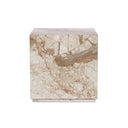 Aveline Modern Marble Plinth End Table - Desert Taupe Marble