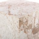 Aveline Modern Marble Plinth End Table - Desert Taupe Marble