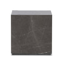 Aveline Modern Marble Plinth End Table - Grey Italian Marble
