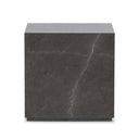 Aveline Modern Marble Plinth End Table - Grey Italian Marble