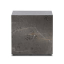 Aveline Modern Marble Plinth End Table - Grey Italian Marble