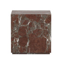 Aveline Modern Marble Plinth End Table - Smoke and Russet Marble