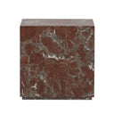 Aveline Modern Marble Plinth End Table - Smoke and Russet Marble