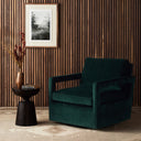Verity Olson Swivel Chair - Emerald Worn Velvet
