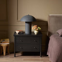 Solara Roark Nightstand - Ebony Oak Veneer