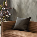 Luxe Living Stonewash Linen Pillow - 22X22 Hasselt Ebony
