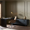 Calista Posada L-Shaped Desk - Worn Black Oak Veneer