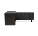 Calista Posada L-Shaped Desk - Worn Black Oak Veneer