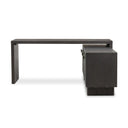 Aveline Posada L-Shaped Desk - Worn Black Oak Veneer