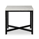 Aveline Hammered Iron End Table - White Marble