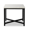 Aveline Hammered Iron End Table - White Marble