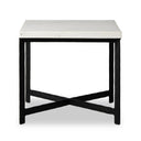 Aveline Hammered Iron End Table - White Marble