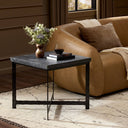 Aveline Hammered Iron End Table - Charcoal Marble