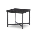Aveline Hammered Iron End Table - Charcoal Marble