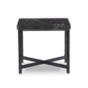 Aveline Hammered Iron End Table - Charcoal Marble