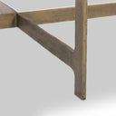 Aveline Hammered Iron End Table - White Marble W Antique Brass