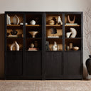 Verity Panel and Glass Door Double Cabinet - Drifted Matte Black