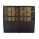 Verity Panel and Glass Door Double Cabinet - Drifted Matte Black