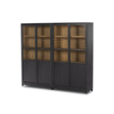 Verity Panel and Glass Door Double Cabinet - Drifted Matte Black