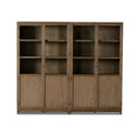 Verity Panel and Glass Door Double Cabinet - Drifted Oak Solid