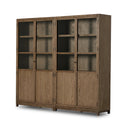 Verity Panel and Glass Door Double Cabinet - Drifted Oak Solid