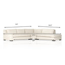 Aveline Albany 3-Piece Sectional - Right Facing Bumper Chaise Alcott Fawn