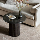 Ember Ruben End Table - Smoked Black Cast Glass
