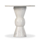 Nova End Table - Polished White Marble