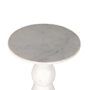 Nova End Table - Polished White Marble