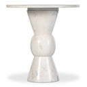 Nova End Table - Polished White Marble