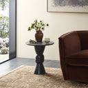 Nova End Table - Polished Black Marble