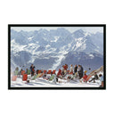 Lounging In Verbier by Slim Aarons - 36X24 Black Maple