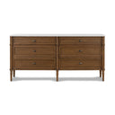 Aveline 6 Drawer Dresser - Toasted Oak W Polished White