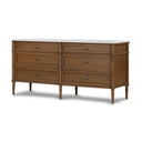 Aveline 6 Drawer Dresser - Toasted Oak W Polished White
