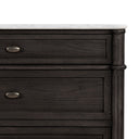Serene Toulouse 6 Drawer Dresser - Distressed Black W Polished White