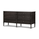 Serene Toulouse 6 Drawer Dresser - Distressed Black W Polished White