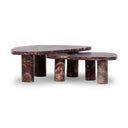 Aveline Zion Nesting Coffee Table Set - Merlot Marble