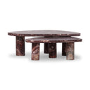 Aveline Zion Nesting Coffee Table Set - Merlot Marble