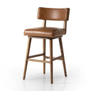 Luxe Haven Cardell Swivel Bar Counter Stool - Bar Sonoma Chestnut
