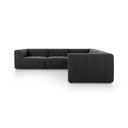 Aurelian Langham Channeled 5-Piece Sectional - 5-Piece Sectional Saxon Charcoal