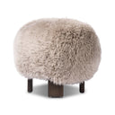 Verity Alma Ottoman - Taupe Mongolian Fur