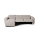 Luxe Radley Power Recliner 3-Piece Sectional W Chaise - Laken Stone Left Chaise