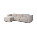 Luxe Radley Power Recliner 3-Piece Sectional W Chaise - Laken Stone Left Chaise