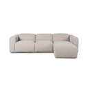 Luxe Radley Power Recliner 3-Piece Sectional W Chaise - Laken Stone Right Chaise