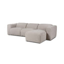 Luxe Radley Power Recliner 3-Piece Sectional W Chaise - Laken Stone Right Chaise