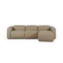 Luxe Radley Power Recliner 3-Piece Sectional W Chaise - Crypton Nomad Taupe Right Chaise