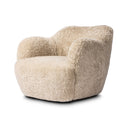 Aurelia Julius Swivel Chair - Beige Shearling